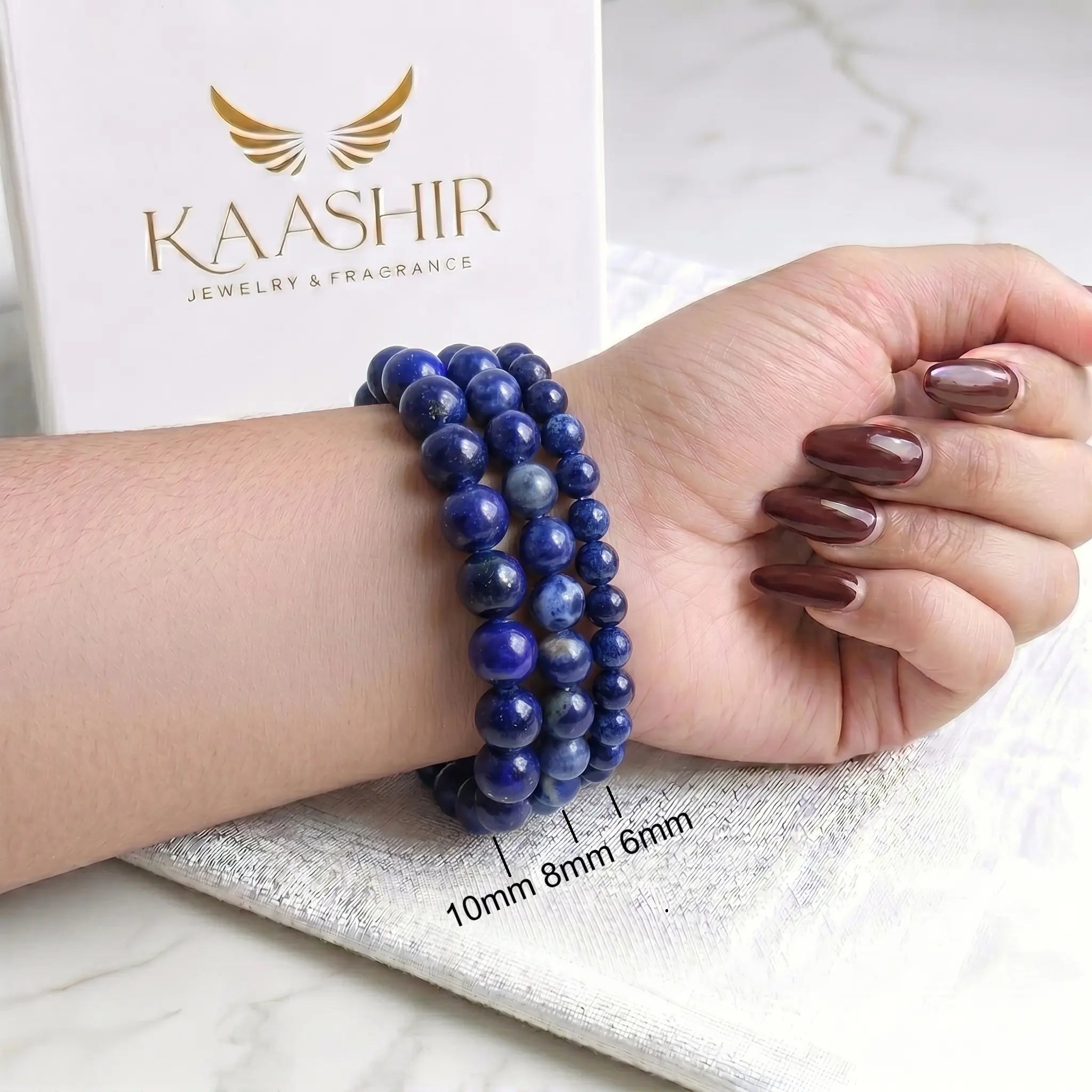 handmade lapis lazuli bracelet ethically sourced natural blue stone