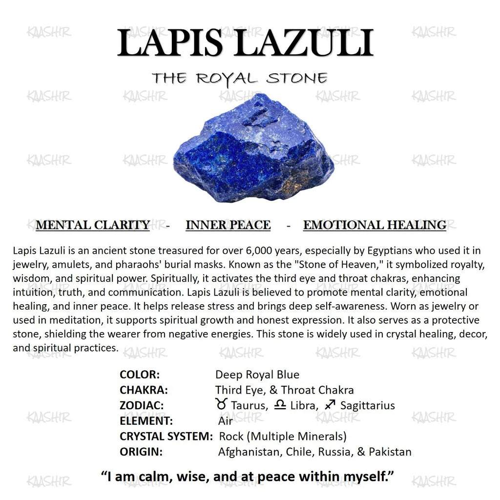 Lapis Lazuli Healing Bracelet – Unisex Handmade Crystal | Kaashir