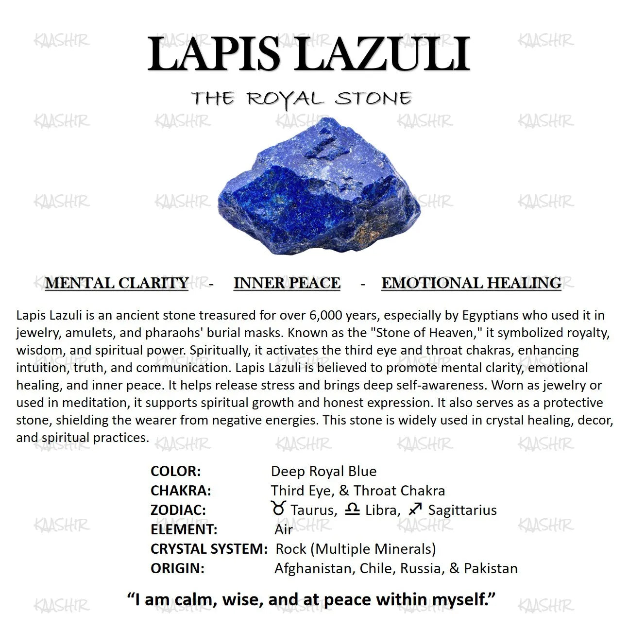 Natural Lapis Lazuli Bracelet – Wisdom, Protection & Healing Stone