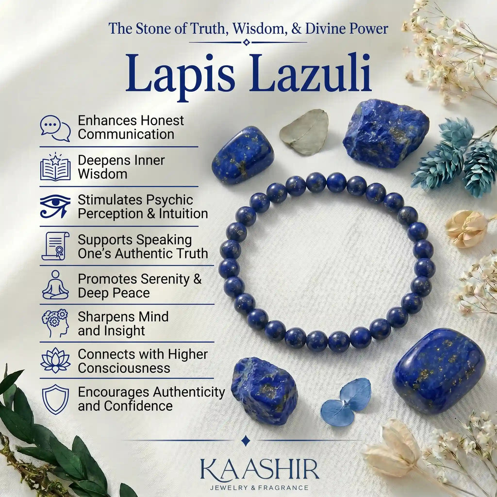 lapis lazuli bracelet properties meaning wisdom truth throat chakra