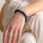 lapis lazuli bracelet for women, natural blue calm crystal