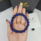 Bracelet Kaashir en lapis-lazuli – Bijou unisexe fait main en perles de pierre 