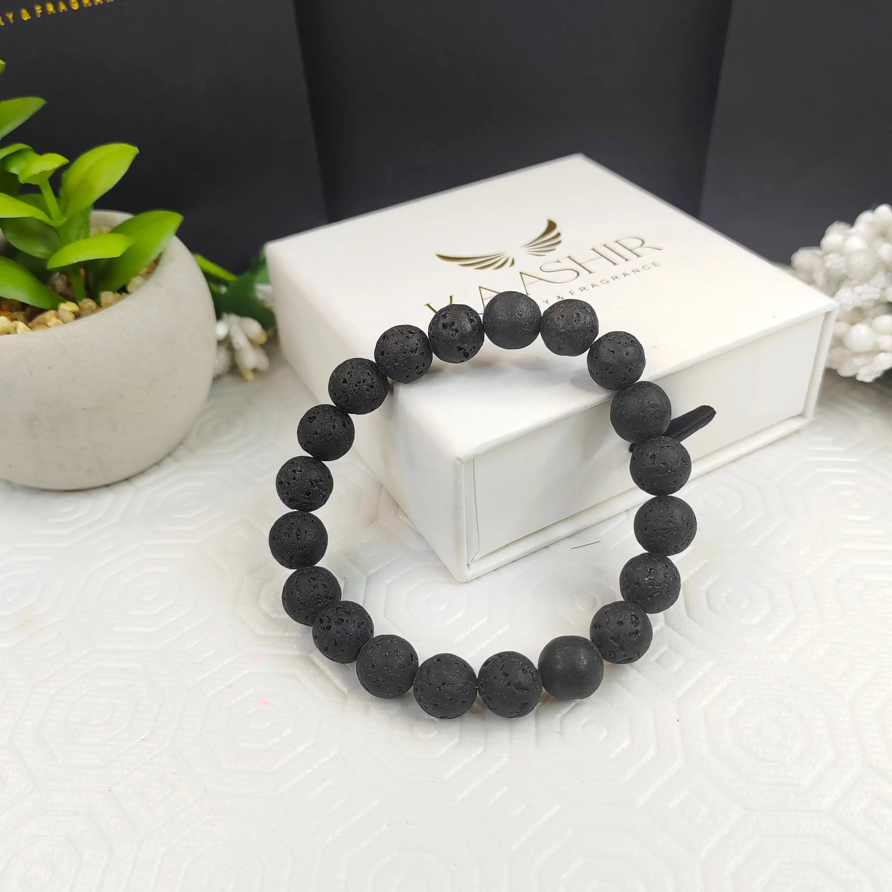 Kaashir Black Lava Rock Bracelet - Handmade Stone Jewelry for Unisex - Kaashir Jewelry & Fragrance