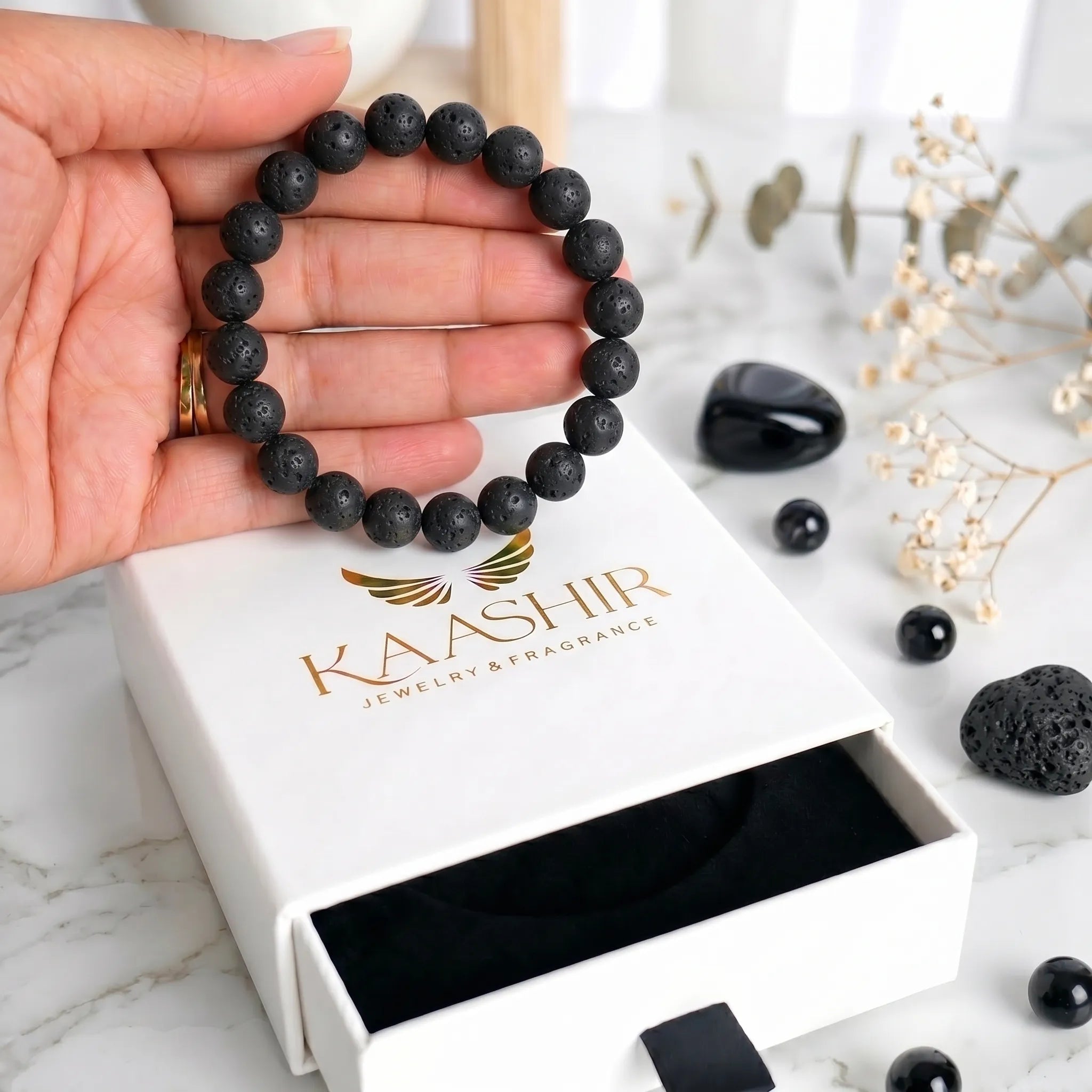 kaashir lava stone bracelet premium gift box packaging