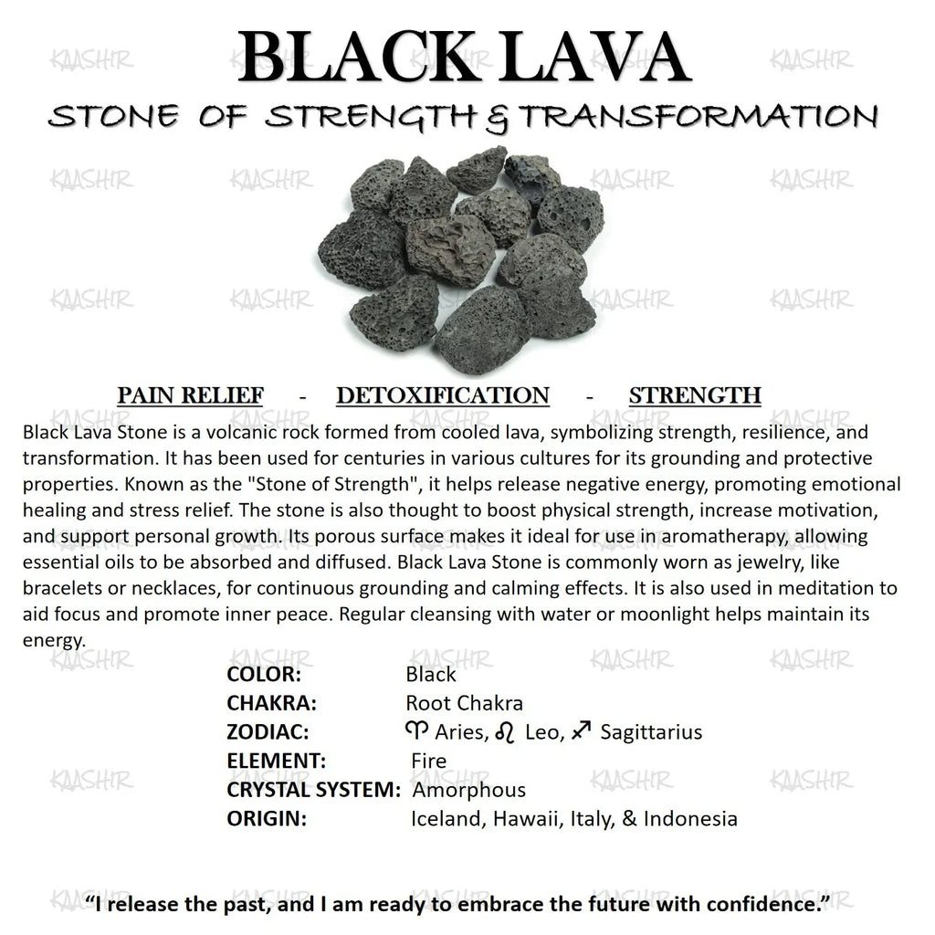 Kaashir Black Lava Rock Bracelet - Handmade Stone Jewelry for Unisex - Kaashir Jewelry & Fragrance