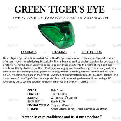 Kaashir Green Tigers Eye Bracelet – Handmade Beaded Jewelry for Unisex