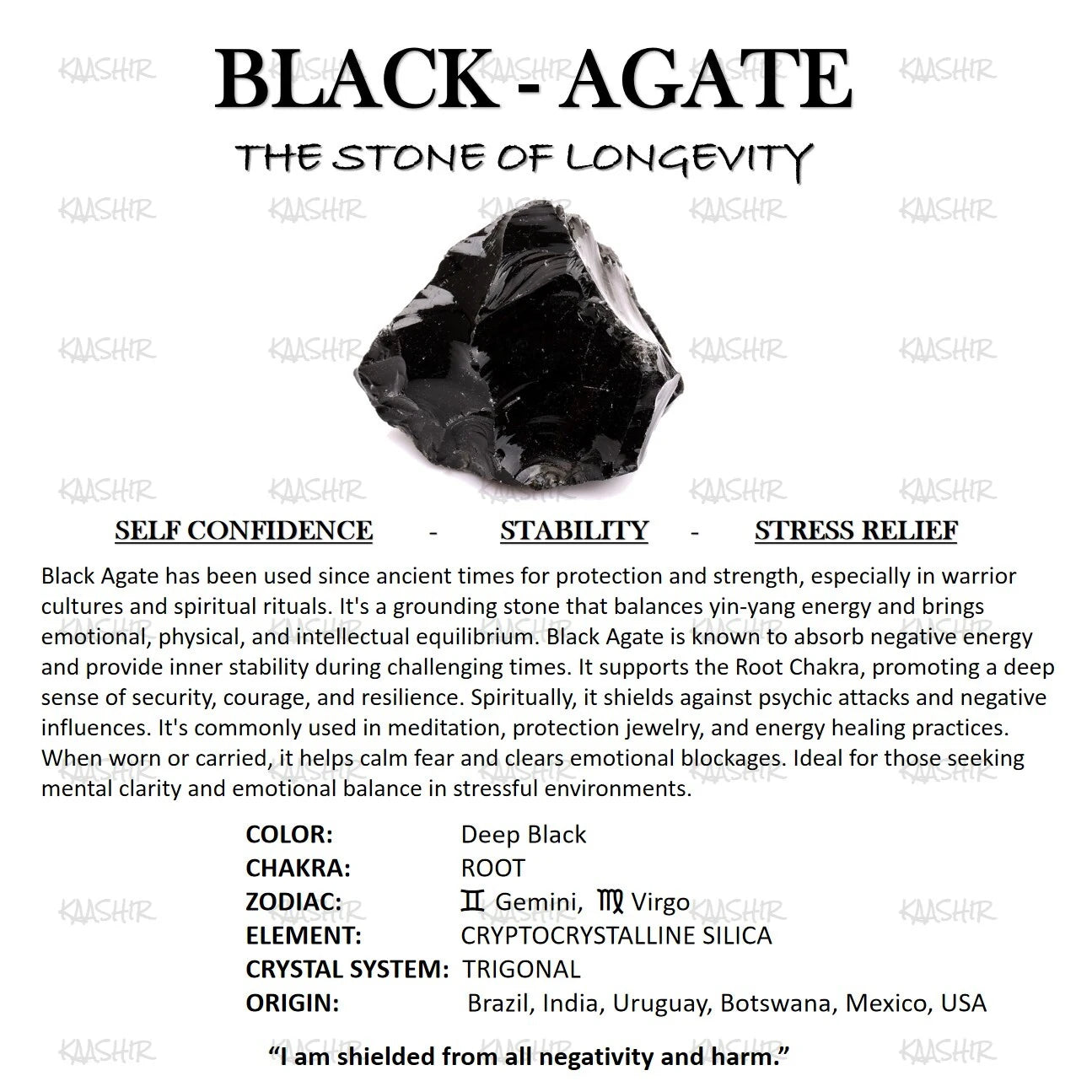 Black Agate Bracelet – Attract Protection, Strength & Confidence