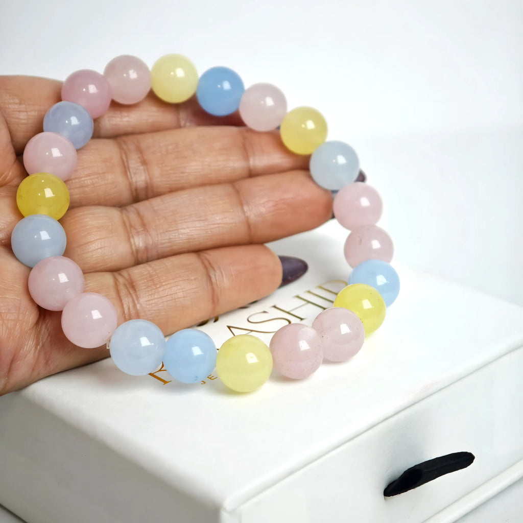 morganite crystal bracelet for men natural gemstone compassion healing