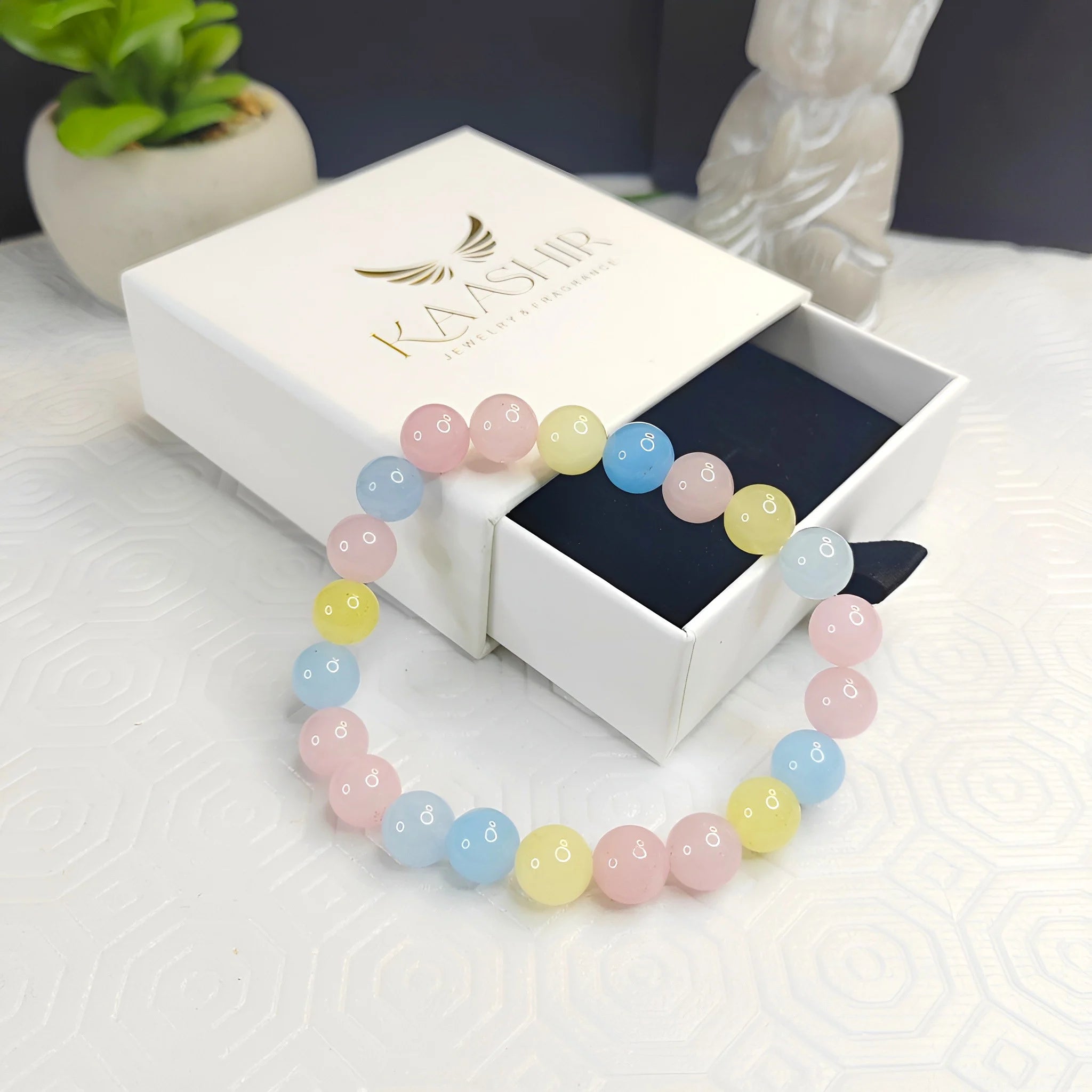 Kaashir Multi Morganite Stone Bracelet - Handmade Jewelry for Unisex - Kaashir Jewelry & Fragrance