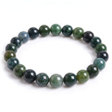 Moss Agate Bracelet – Beaded Gemstone for Growth & Balance