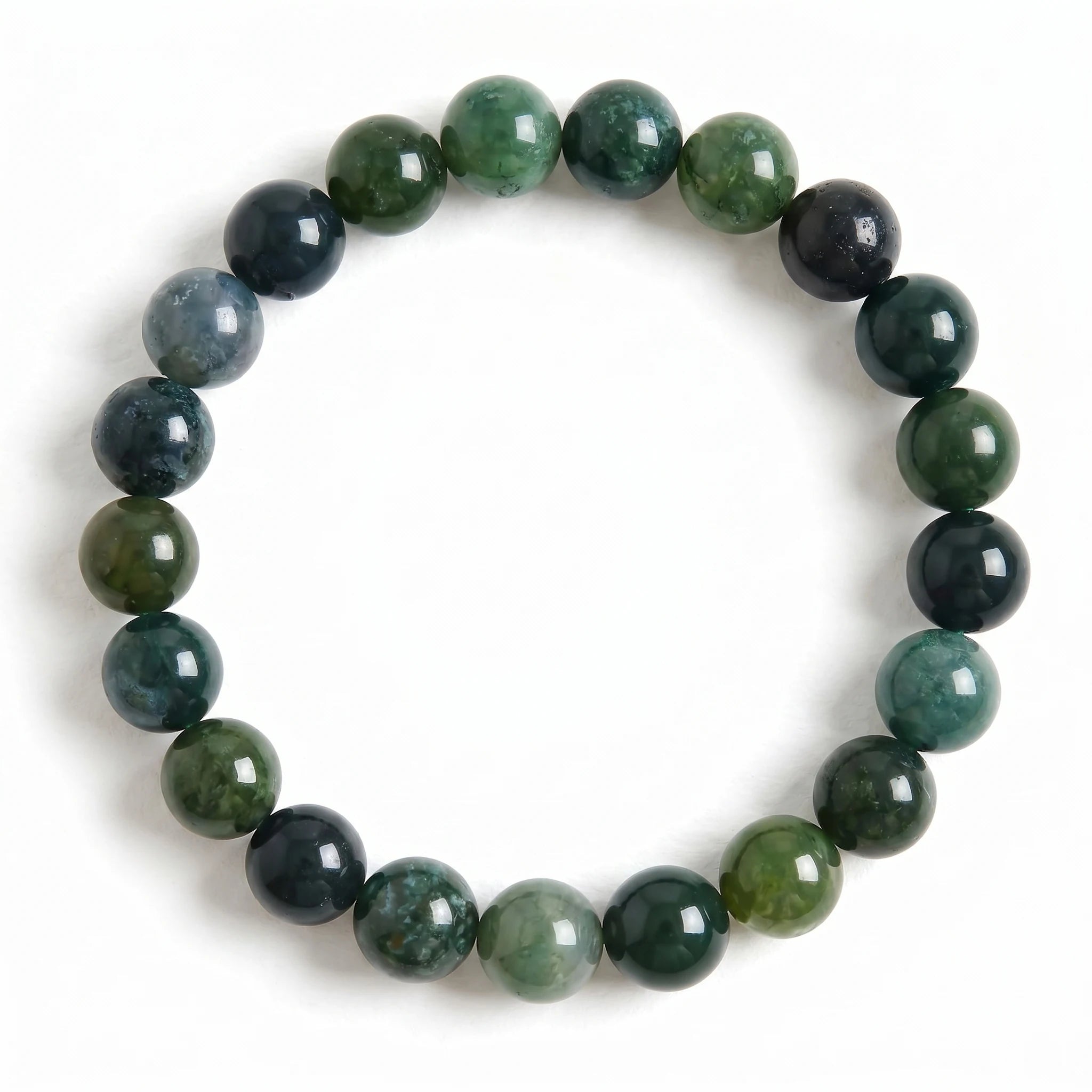 moss agate bracelet natural green gemstone handmade kaashir