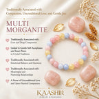 Multi Morganite bracelet meaning compassion unconditional love and gentle joy Kaashir