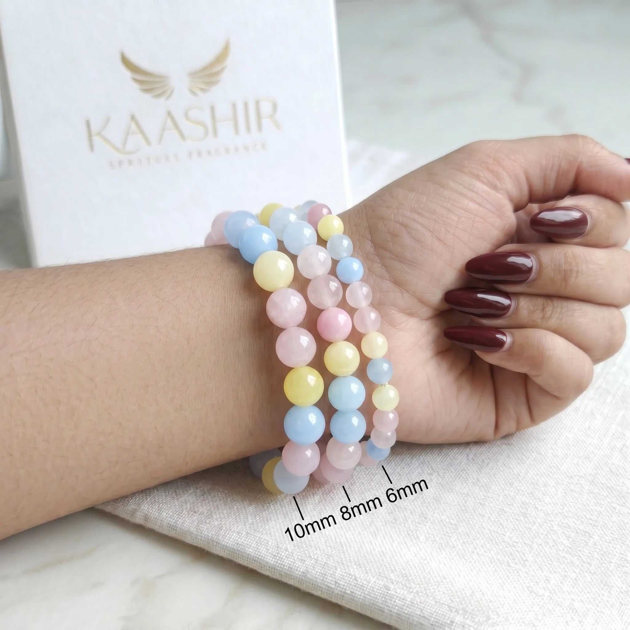handmade morganite bracelet ethically sourced natural pink yellow blue stone