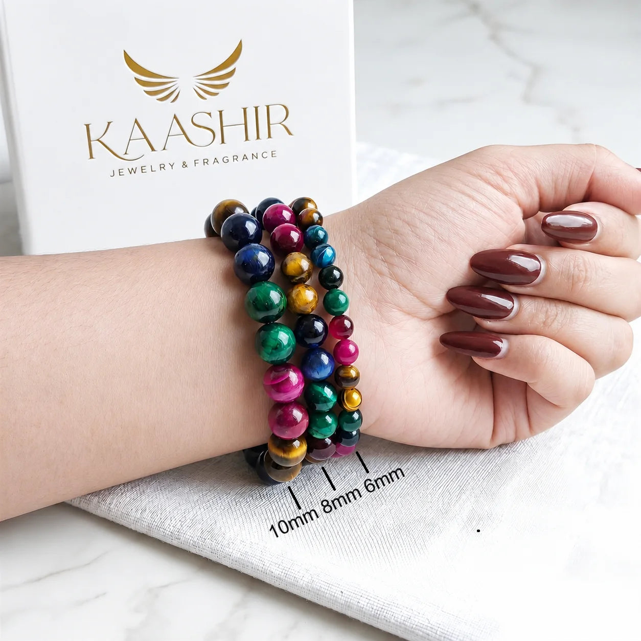 handmade multi tiger eye bracelet ethically sourced natural stone