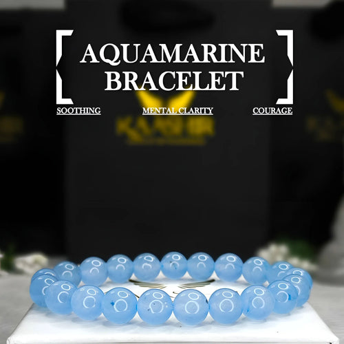 Kaashir Aquamarine Stone Bracelet - Handmade Jewelry for Unisex - Kaashir Jewelry & Fragrance
