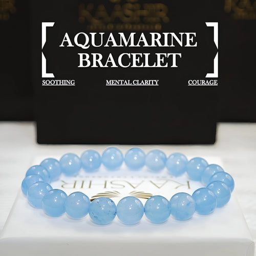 Aquamarine Energy Bracelet – Unisex Gemstone Jewelry | Kaashir
