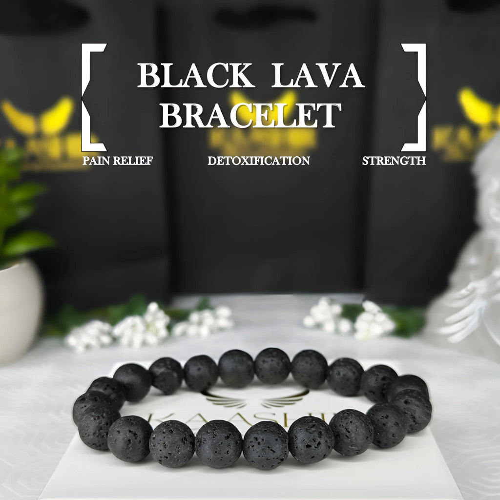 Kaashir Black Lava Rock Bracelet - Handmade Stone Jewelry for Unisex - Kaashir Jewelry & Fragrance