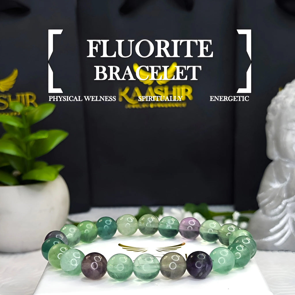 Fluorite Energy Bracelet – Unisex Handmade Crystal Jewelry | Kaashir