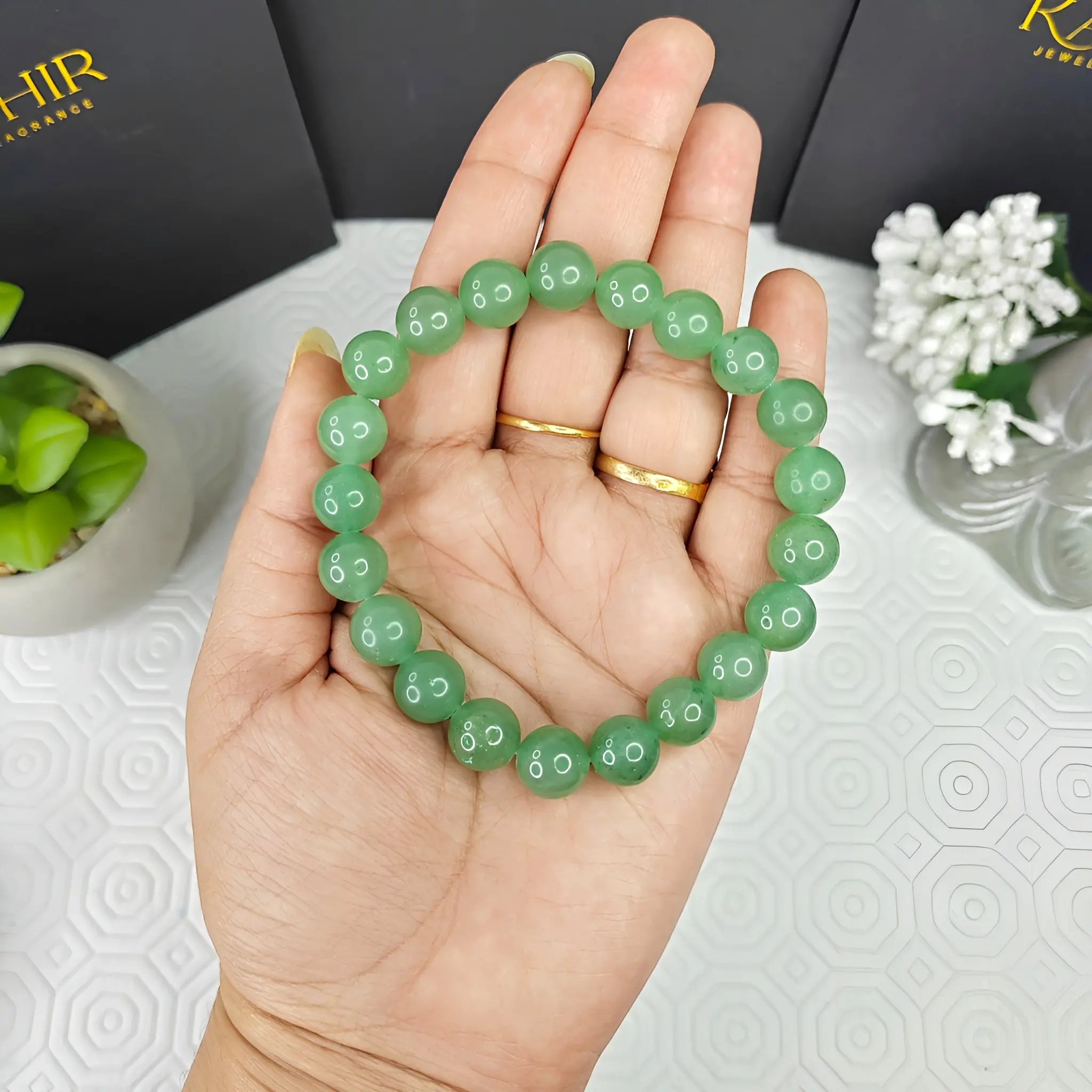 Kaashir Green Aventurine Stone Bracelet - Handmade Jewelry for Unisex - Kaashir Jewelry & Fragrance