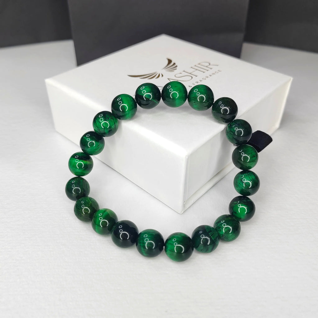 Green Tiger Eye Energy Bracelet – Handmade Unisex Crystal | Kaashir