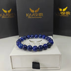 Bracelet Kaashir en lapis-lazuli – Bijou unisexe fait main en perles de pierre 
