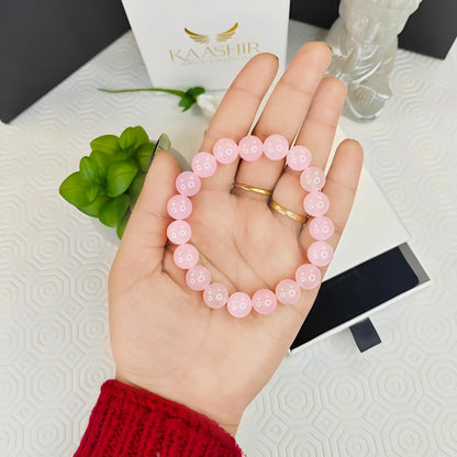 Rose Quartz Bracelet – Handmade Beaded Stone Jewelry for Men & Women - Kaashir Jewelry & Fragrance