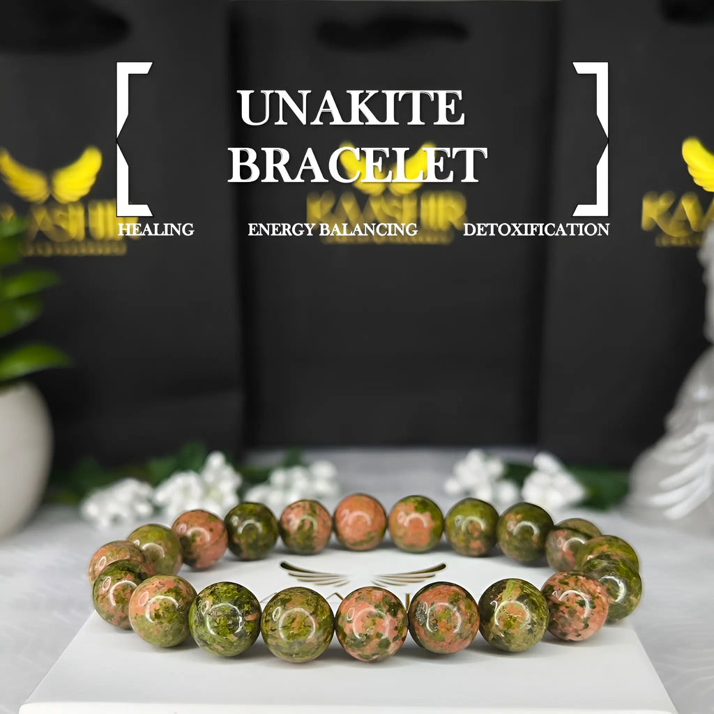 Kaashir Unakite Stone Bracelet - Handmade Stone Jewelry for Unisex - Kaashir Jewelry & Fragrance