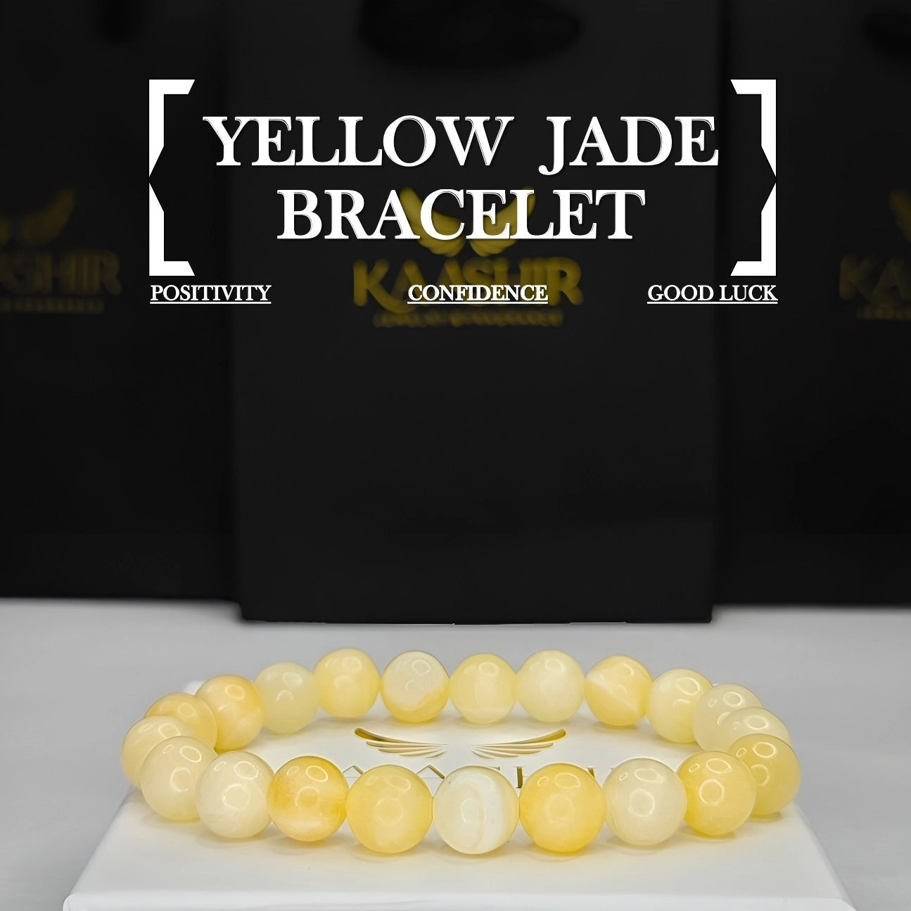 Yellow Jade Stone Bracelet – Unisex Handmade Crystal | Kaashir