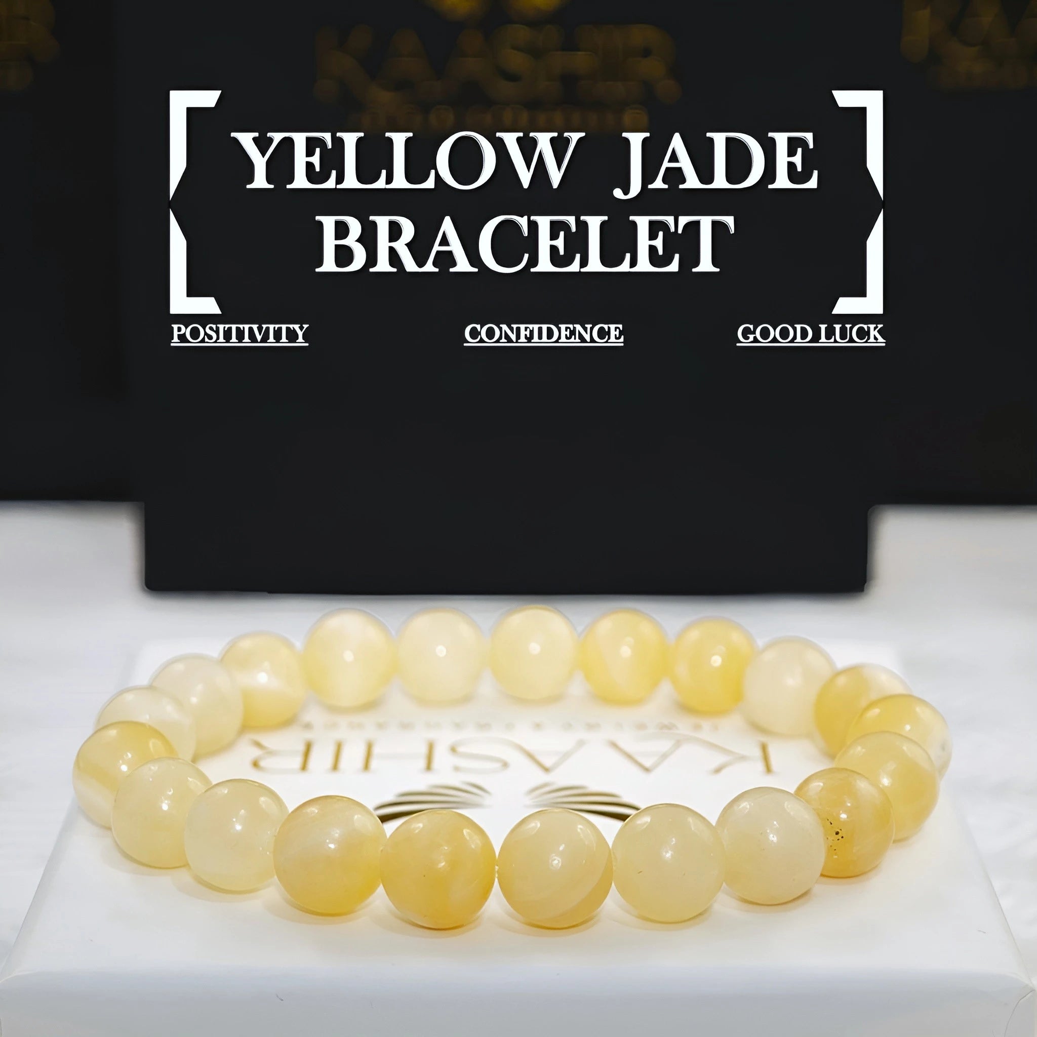 Natural Yellow Jade Bracelet – Attract Wealth, Luck & Positive Energy