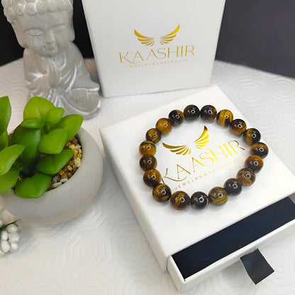 Yellow Tigers Eye Bracelet – Handmade Beaded Jewelry for Men & Women - Kaashir Jewelry & Fragrance