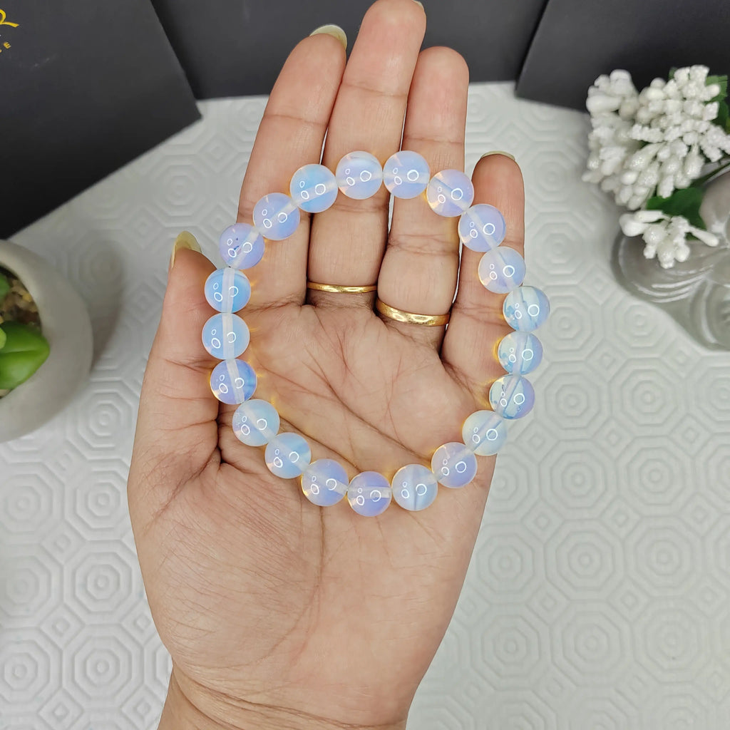 Kaashir White Opal Stone Bracelet - Handmade Jewelry for Unisex - Kaashir Jewelry & Fragrance