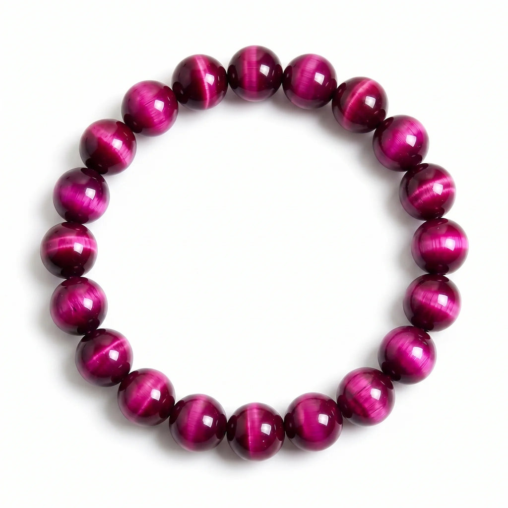 pink tiger eye bracelet natural gemstone handmade kaashir