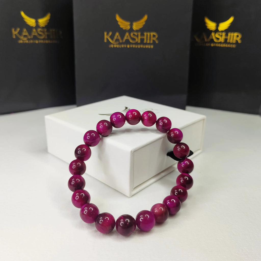 Pink Tiger Eye Stone Bracelet – Unisex Healing Crystals | Kaashir