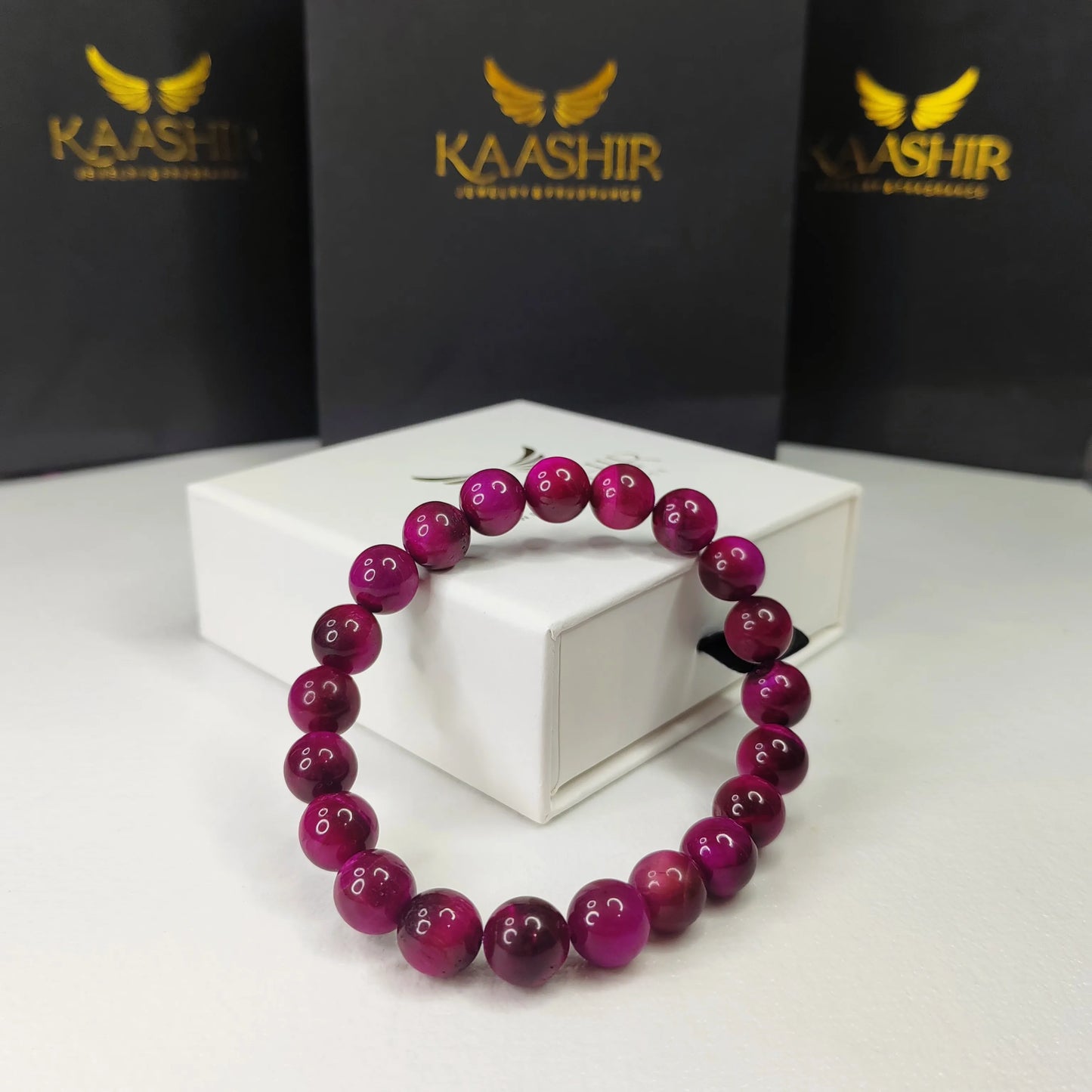 Pink Tiger Eye Stone Bracelet – Unisex Healing Crystals | Kaashir