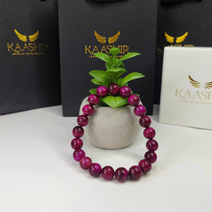 Pink Tiger Eye Stone Bracelet – Unisex Healing Crystals | Kaashir