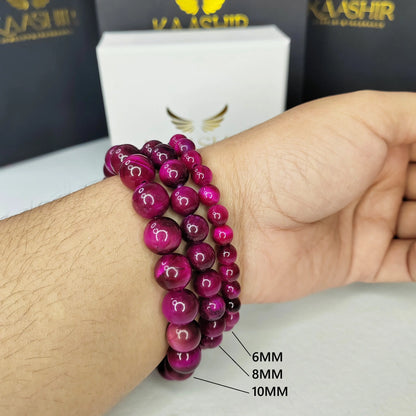 Pink Tiger Eye Stone Bracelet – Unisex Healing Crystals | Kaashir
