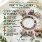 pink zebra jasper bracelet benefits meaning calm compassion grounding
