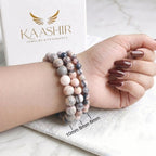 handmade pink zebra jasper bracelet ethically sourced natural stone