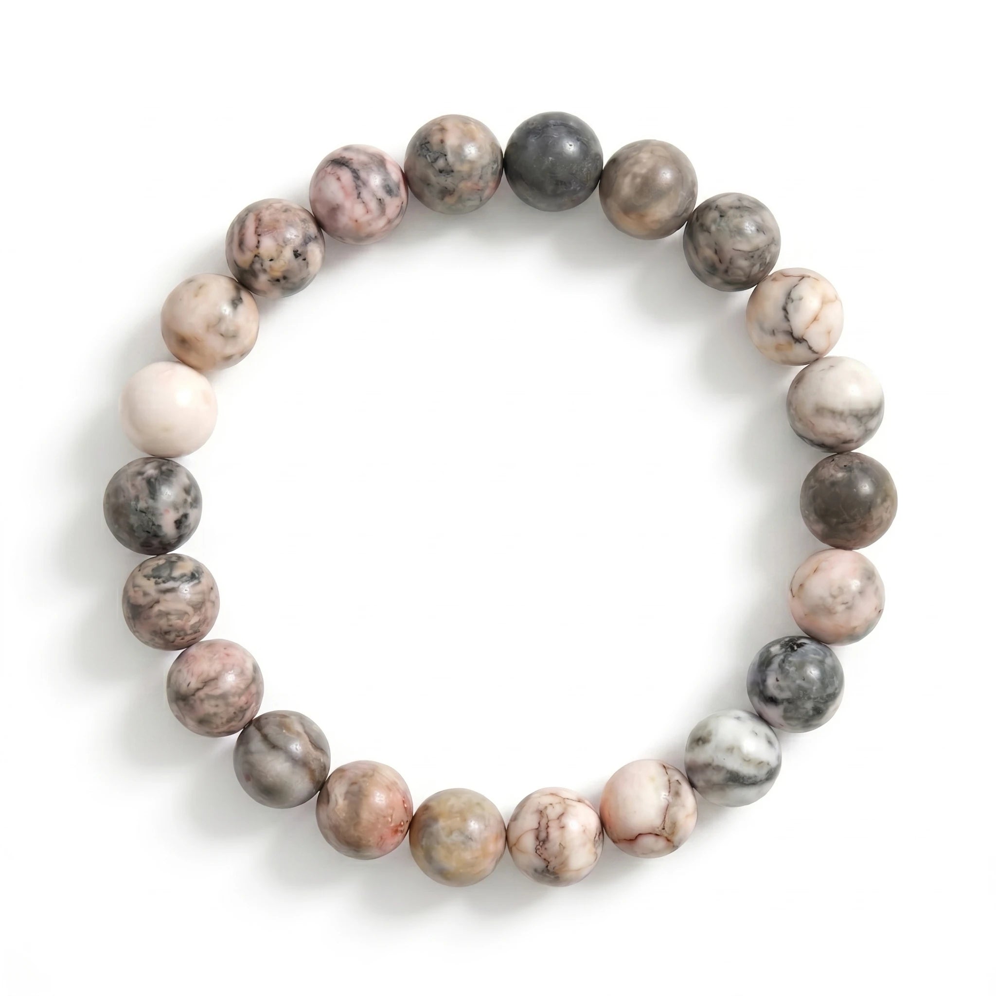 pink zebra jasper bracelet natural pattern gemstone handmade kaashir