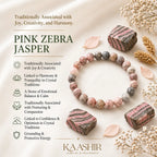Pink Zebra Jasper bracelet meaning joy creativity and harmony
