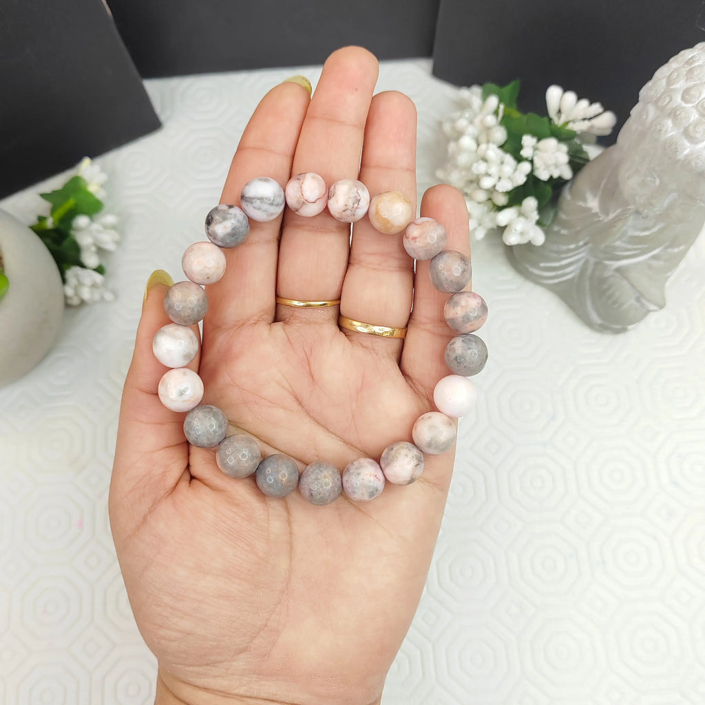 Kaashir Pink Zebra jasper Bracelet - Handmade Stone Jewelry for Unisex - Kaashir Jewelry & Fragrance