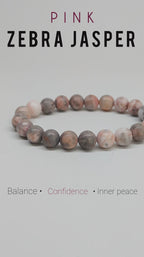 Pink Zebra Jasper Bracelet — Beaded Gemstone Calm & Courage