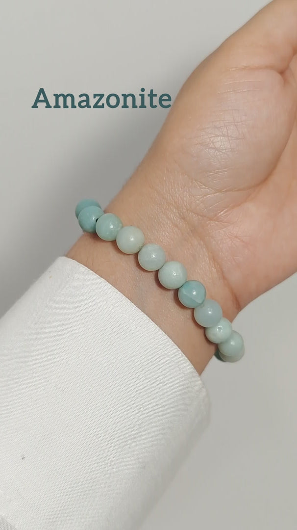 Amazonite Bracelet – Beaded Gemstone for Courage & Calm