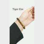 Yellow Tiger Eye beaded bracelet featuring natural golden-brown gemstones with complete Kaashir gift packaging.