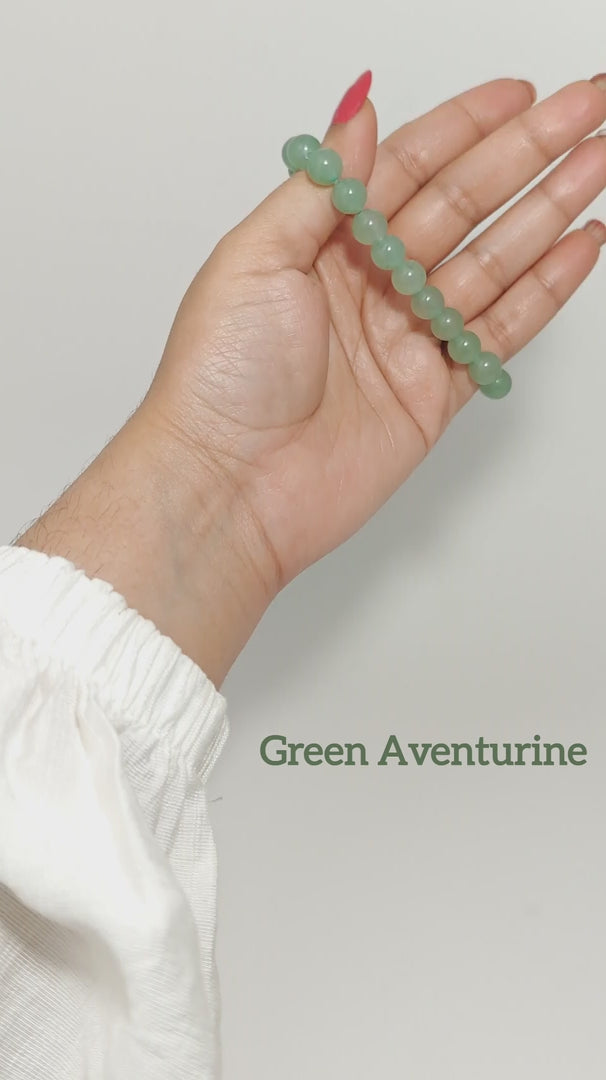 Green Aventurine Bracelet — Beaded Gemstone Luck & Success