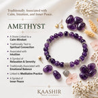 Purple amethyst bracelet handmade by Kaashir — natural stone beaded charm bracelet