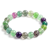 Rainbow Fluorite Bracelet — Beaded Gemstone for Focus & Calm