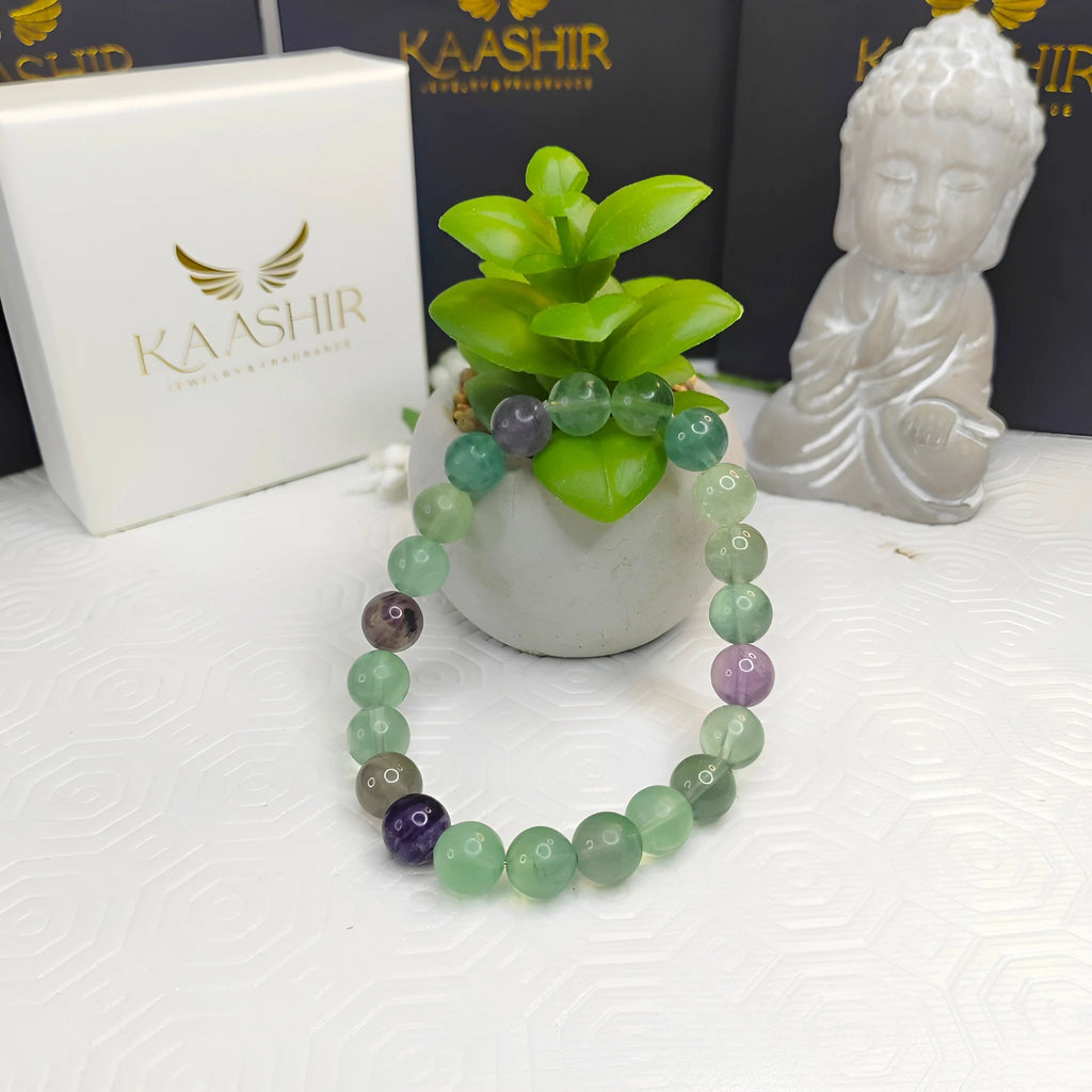Fluorite Energy Bracelet – Unisex Handmade Crystal Jewelry | Kaashir