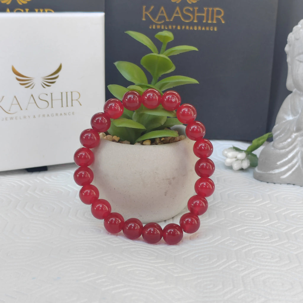 Red Agate Stone Bracelet – Unisex Handmade Healing Jewelry | Kaashir