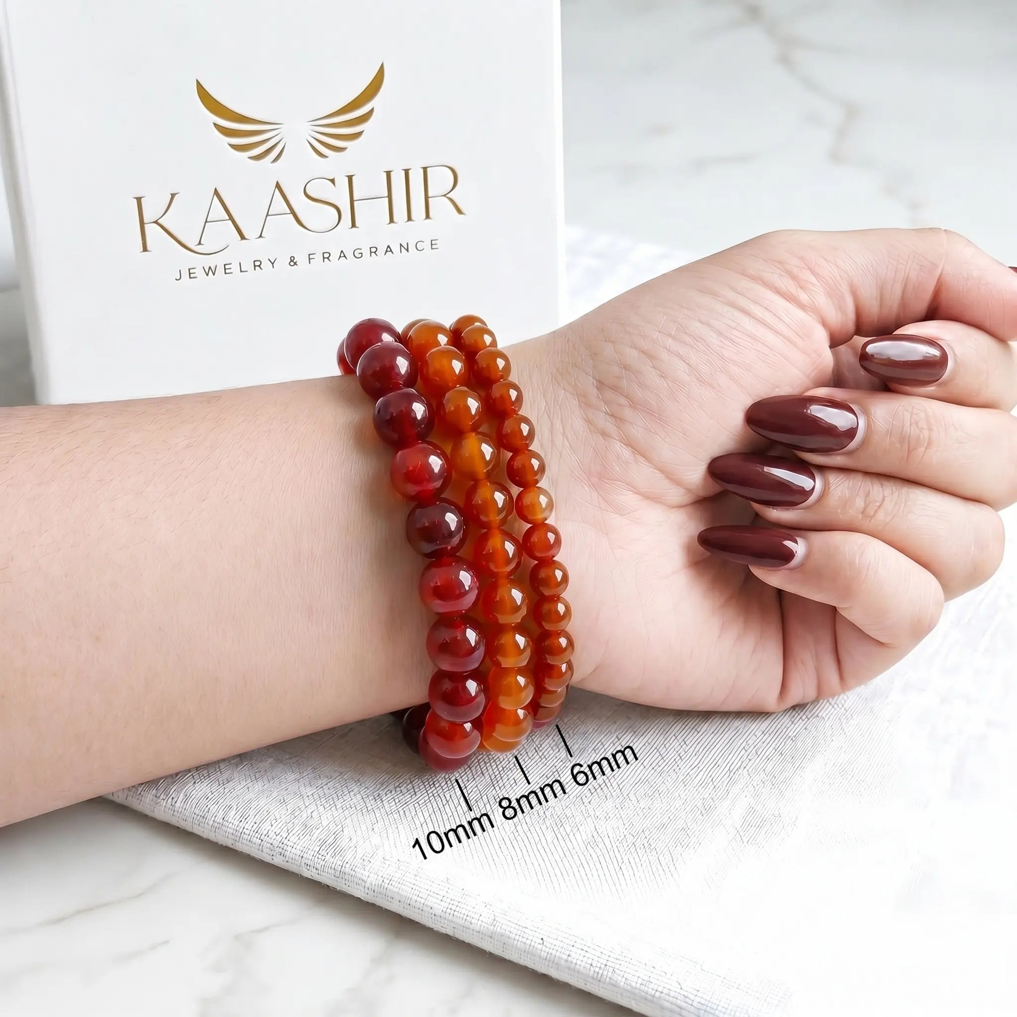 handmade red agate bracelet ethically sourced natural red stone